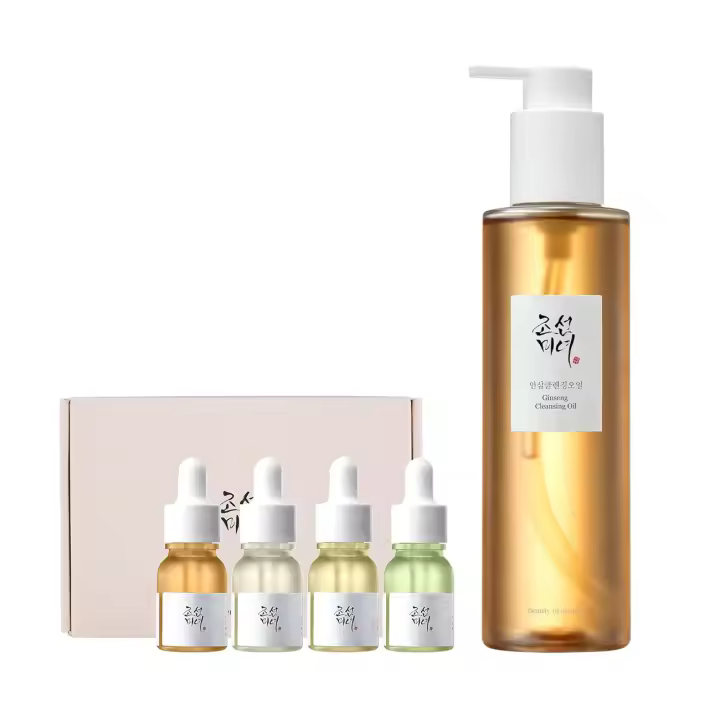 Línea (Hang Serum Discovery Kit) con Beauty of Joseon Ginseng Cleansing Oil Desmaquillante resistente al agua para pieles sensibles y propensas al acné - 1