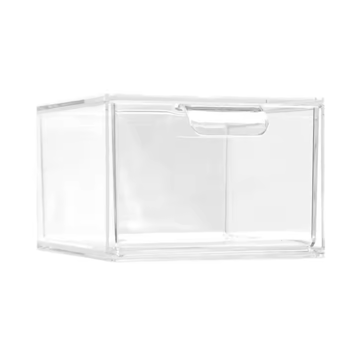 Stackable Makeup Organizer and Storage, Acrylic Organizers, Clear Plastic Storage Drawer with Handles for Vanity - 1