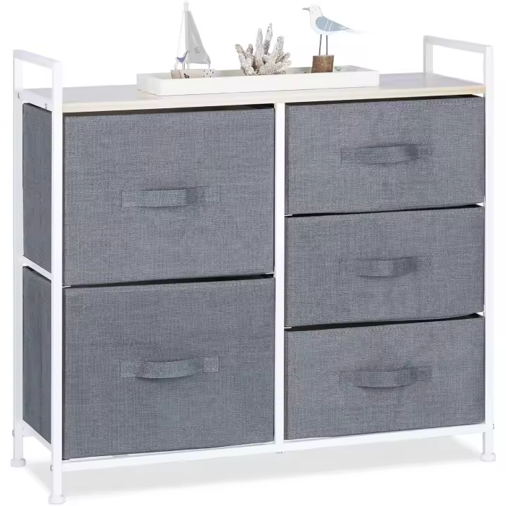 Cajonera Multiusos de Poliéster 5 Cajones, 77.5 x 84 x 29 cm, 54.5 x 100 x 30 cm - 1
