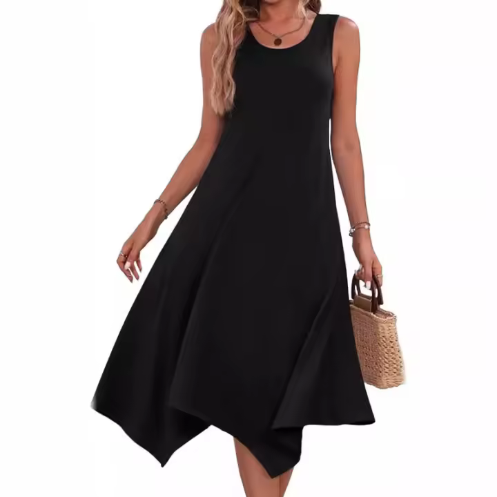 vestido de verano sin mangas, vestido estampado de moda, ropa de mujer - 1