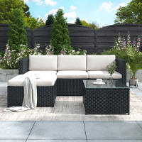 Conjunto de Sofá de Salón de Poliratán Muebles de Jardín de Salón Sofá de Esquina - details 1