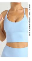 Sujetador deportivo de Color liso para mujer, ropa interior Sexy con espalda cruzada Y forma de Y, ideal para gimnasio, Yoga, trotar Y entrenamiento - details 11