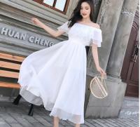 Vestido de Gasa Blanca de Verano Manga de Princesa de Cintura Alta y Delgada - details 9