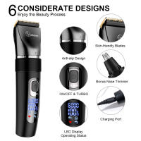 HATTEKER-cortadora de pelo profesional multifunción para hombres, cuchilla de acero inoxidable, recortadora de pelo de nariz, recortadora de barba - details 3