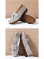 Zapatos de suela gruesa súper suaves y cómodos para mujer en primavera, nuevos zapatos sin cordones de suela suave de cuero genuino con suela de piel de vaca para madres de mediana edad y ancianas. - details 4
