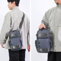 Bolso de hombro a la moda para hombre, bolso de pecho multifunción de gran capacidad, bolso de mensajes deportivo, bolso cruzado de tela de Color sólido para hombre - details 5