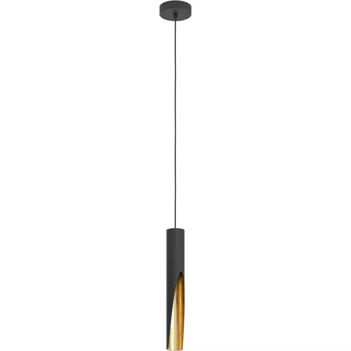 Lámpara de pie , lámpara de pie con una bombilla, lámpara de acero, colores negro y dorado, casquillo GU10, interruptor de pie incluido - 1