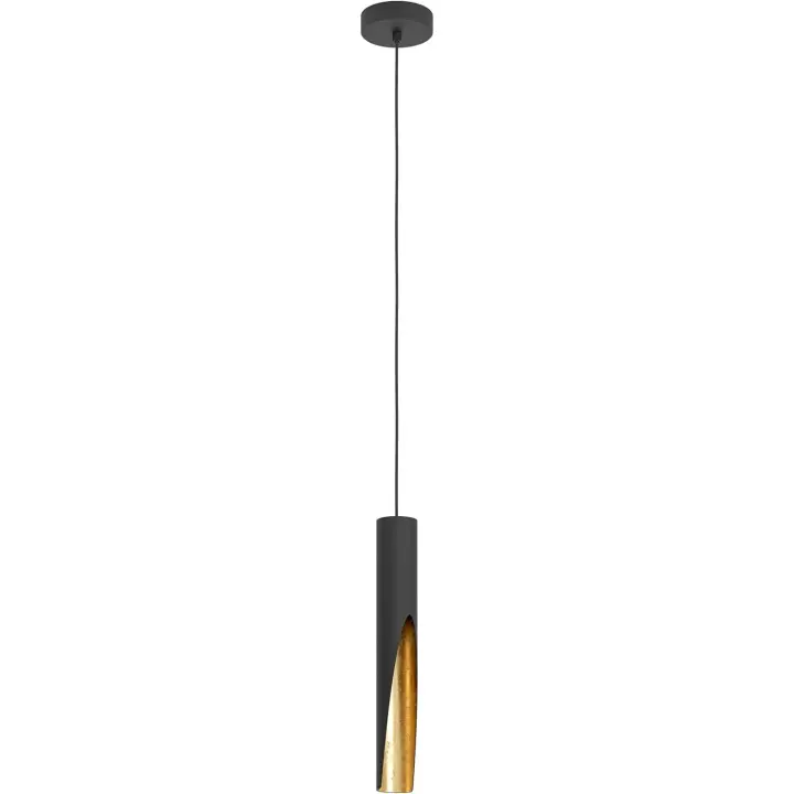 Lámpara de pie , lámpara de pie con una bombilla, lámpara de acero, colores negro y dorado, casquillo GU10, interruptor de pie incluido - 1