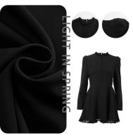 Vestido negro de línea A con diseño de manga larga para mujer, primavera verano, nuevo. - details 3