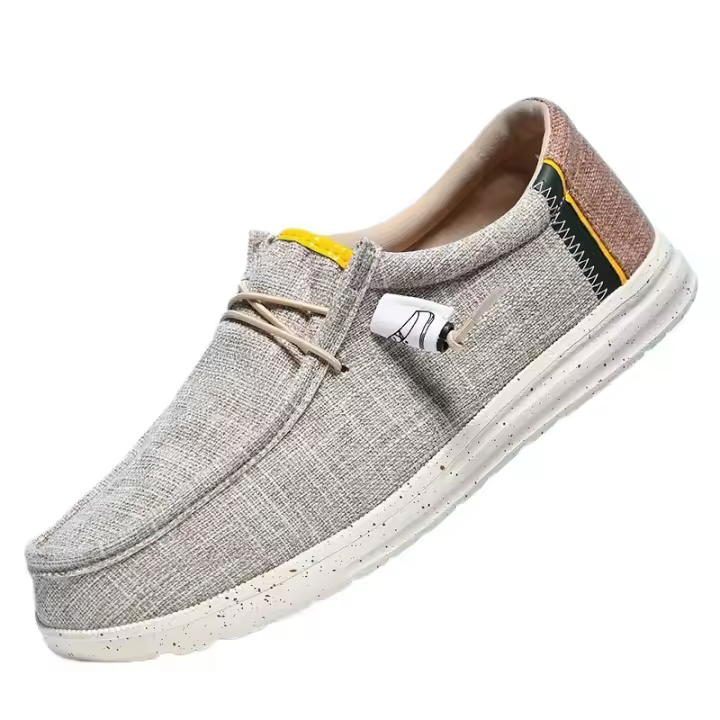 Zapatos informales de lona para hombre, mocasines planos transpirables sin cordones, vulcanizados, para conducir, talla grande 48 - 1