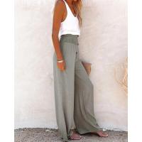 Pantalones de mujer con cintura elástica, pierna ancha, corte holgado, lino, estético, original, clásico, elegante y con estilo - details 13