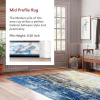 Alfombra cascada vintage abstracta, 152 cm x 243,8 cm, azul - details 4