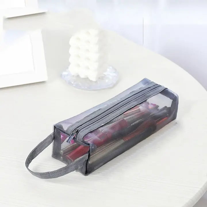 Neceser transparente, bolsa de papelería para estudiantes, bolsa de almacenamiento coreana, bolsa de cosméticos para mujer, bolsa de almacenamiento para el cuidado de la piel, bolsa de maquillaje con cremallera - 1