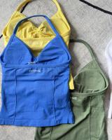 DFYNE-Top de tiras palangre de impacto para mujer, sujetador ajustado con espalda descubierta para yoga y gimnasio, ropa de entrenamiento elástica, top de gimnasio, sujetadores deportivos con cuello halter - details 0