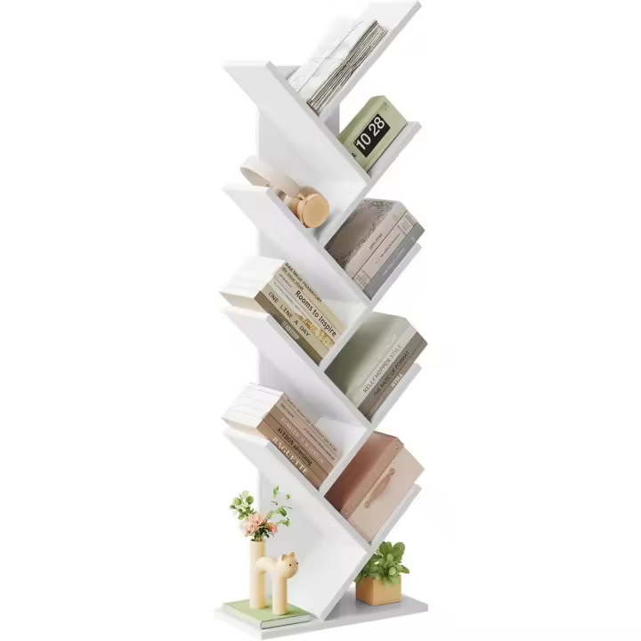 Estantería de Libros de Madera 9 Niveles Tamaño 40x20x127cm Para Uso en Oficina y Librería - 1