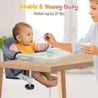 Mesa para Bebé, Trona Portátil Plegable con Arnés de Seguridad, Asiento Enganchable infantil con Bolsa de Transporte para Casa y Viajes (Azul) - details 12