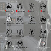 NORTH EDGE GAVIA reloj de buceo multifuncional para hombres brújula barómetro - details 1