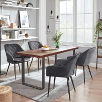 Silla de Comedor de Terciopelo Silla de Cocina con Respaldar Carga Máx. 120 kg Patas de Metal - details 8