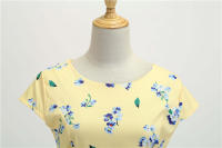 Women summer vintage 1950s 60s big swing party polka dot dress - details 12