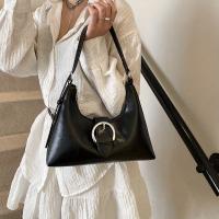 Bolso de hombro en forma de media luna, bolso hobo de piel sintética, bolso de mano de color sólido con cierre de cremallera, forro de poliéster, limpieza en seco profesional o lavado a mano, para mujer - details 8