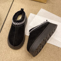 Botas de nieve de piel integrada 2 zapatos de algodón cálido de lana bolsa cabeza media arrastre zapatos de pelo - details 25