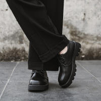 Zapatos casuales de cuero para hombre con punta redonda y talla grande, con aumento de 5,5 cm. - details 16