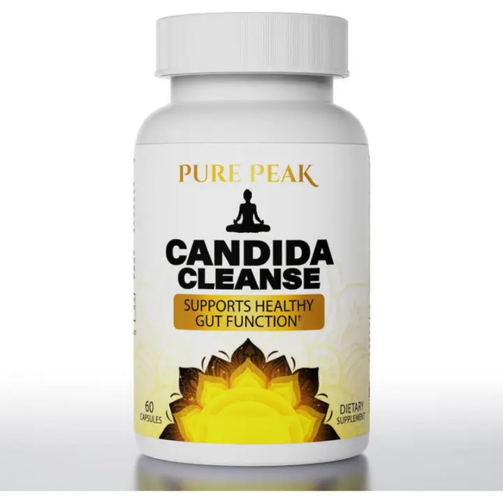 Pure Peak Candida Cleanse Gut Colon Support (60 cápsulas) Hierbas naturales para hombres y mujeres para desintoxicación intestinal - Hoja de orégano, - 1