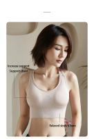 Sujetadores deportivos sexys con espalda cruzada para Yoga, camiseta sin mangas para mujer, Fitness, gimnasio, a prueba de golpes, sin costuras, entrenamiento para correr, ropa interior de secado rápido, chaleco - details 6