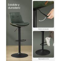Juego de 2 Taburetes de Bar Sillas Altas Giratorias Regulables en Altura Acolchado PU - details 16