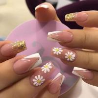 Uñas postizas de cobertura total, elegantes, rosas degradadas, moradas francesas, 24 piezas - details 4