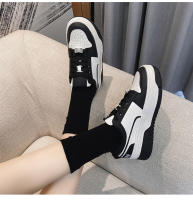 Zapatos blancos de plataforma de cuero, nuevas zapatillas versátiles en blanco y negro, zapatos de tablero de panda que aumentan la altura - details 8