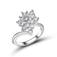 Anillo giratorio de flor de molino de viento con copos de nieve de circonio de cristal a la moda para mujeres y niñas, joyería para fiesta, regalo antiestrés - details 49