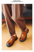 Zapatos de vestir gruesos hechos a mano para hombre, informales, de cuero, de alta calidad, color negro, para fiesta de lujo - details 2