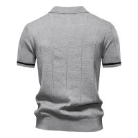 Camisa Polo Deportiva Para Hombre AIOPESON Color Sólido Con Cierre De Cremallera Ajustada Para Oficina Y Social Transpirable Polyester Viscosa - details 13