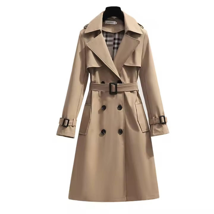 Gabardina pequeña de moda y elegante para mujer, chaqueta grande de estilo londinense, 4 - 1