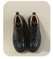 Botas informales de cuero de caña media, zapatos de cuero con puntera de concha británica, botas de trabajo. - details 6