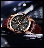 Relojes de pulsera de cuarzo de acero inoxidable POSHI 926 de lujo de primera calidad para hombre, esfera con correa de aleación, esferas redondas, reloj de pulsera de negocios para hombre - details 3