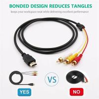 Cable HDMI Compatible con RCA, 1080P, 5 pies/HDMI macho a 3 RCA, adaptador de conector de Audio y vídeo AV para TV HDTV - details 6