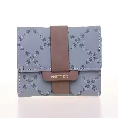 Cartera pequeña de cuero de gran capacidad para mujer con cremallera D - 1
