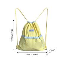 Mochilas con cordón de estilo coreano para mujer, bolso de nailon suave y ligero de gran capacidad con contraste de Color, bolso de mano con diseño de nicho, bolso de hombro - details 1