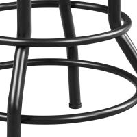 Taburete sintético Alto Redondo Ajustable en Altura con Dos reposapiés, Silla de Cocina con Marco de Metal para Cocina, Restaurante Bistrot Negro - details 16
