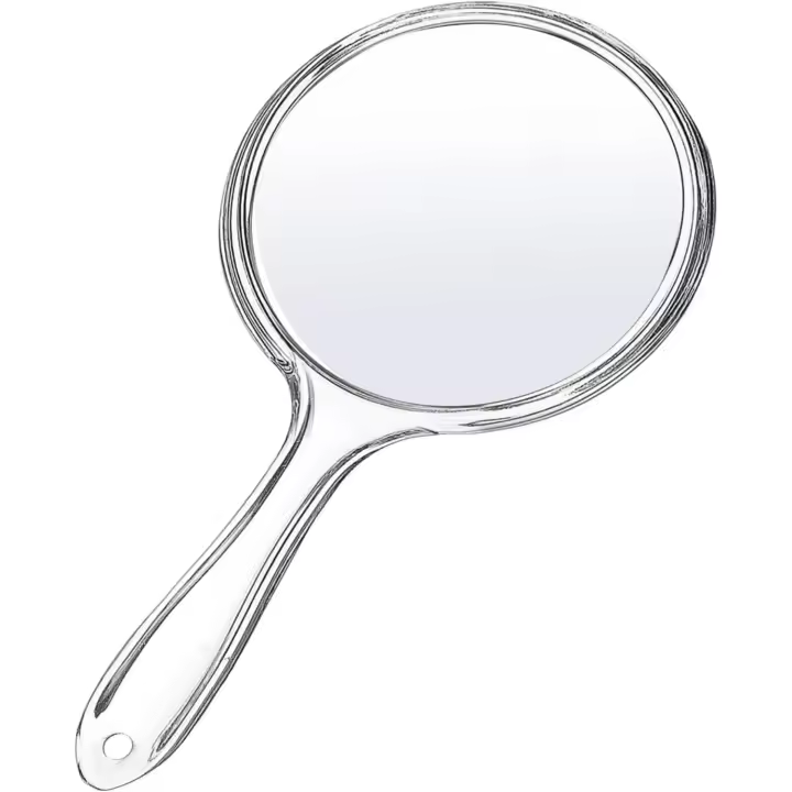 Scttomon Espejo de Mano Pequeño, Doble Cara, Acrílico con Mango Espejo de Maquillaje de Belleza - 1