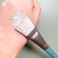 Cabello de fibra única máscara cepillo cepillo de base de cabeza plana pelo suave cepillo de maquillaje salón de belleza herramientas de maquillaje multifunción - details 0