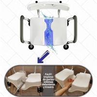 Silla de Baño Resistente Taburete con Resalto, Recorte, Asiento Antideslizante en Forma de U, Altura Ajustable para Ancianos, Discapacitados, Mujeres Embarazadas - details 1