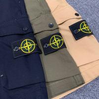 Shorts estilo workwear de alta calidad con logo bordado de Stone Island, aptos para deporte y hip-hop. - details 3
