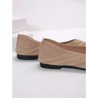 Nuevos Zapatos planos con punta puntiaguda para oficina, barco, Color sólido, tejidos, sin cordones, zapatillas De Ballet informales, mocasines para Mujer, Zapatos De Mujer - details 5