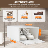 20 Cajas de Zapatos de Plástico Apilables con Tapa Transparente, Cajas de Almacenamiento para Zapatos - details 6