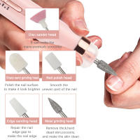Amoladora eléctrica para uñas, máquina pulidora de uñas con luz 5 en 1, Mini bolígrafo eléctrico portátil para manicura, herramientas para quitar Gel - details 2