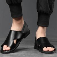 Sandalias antideslizantes para hombre, chanclas informales de cuero, cómodas, para la playa, para exteriores, para verano, 2024 - details 3