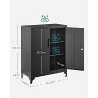 Archivador de Oficina, Armario Multifuncional, 2 Puertas, con Cerradura, Almacenamiento de Acero, para Sala de Estar, Gris Mate OMC013G01 - details 11